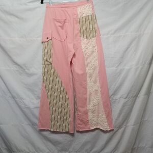 Pol Pink and Beige Patchwork Pants